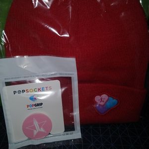 Jeffree Star mirror, beanie and popsocket